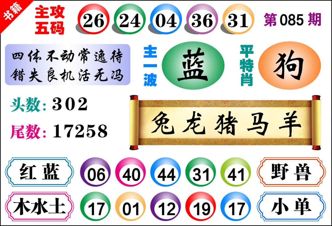 085期澳门主攻五码[图]